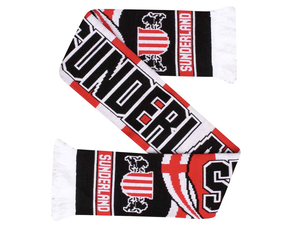 Sunderland red and white scarf from the Mackems in Milan Shop